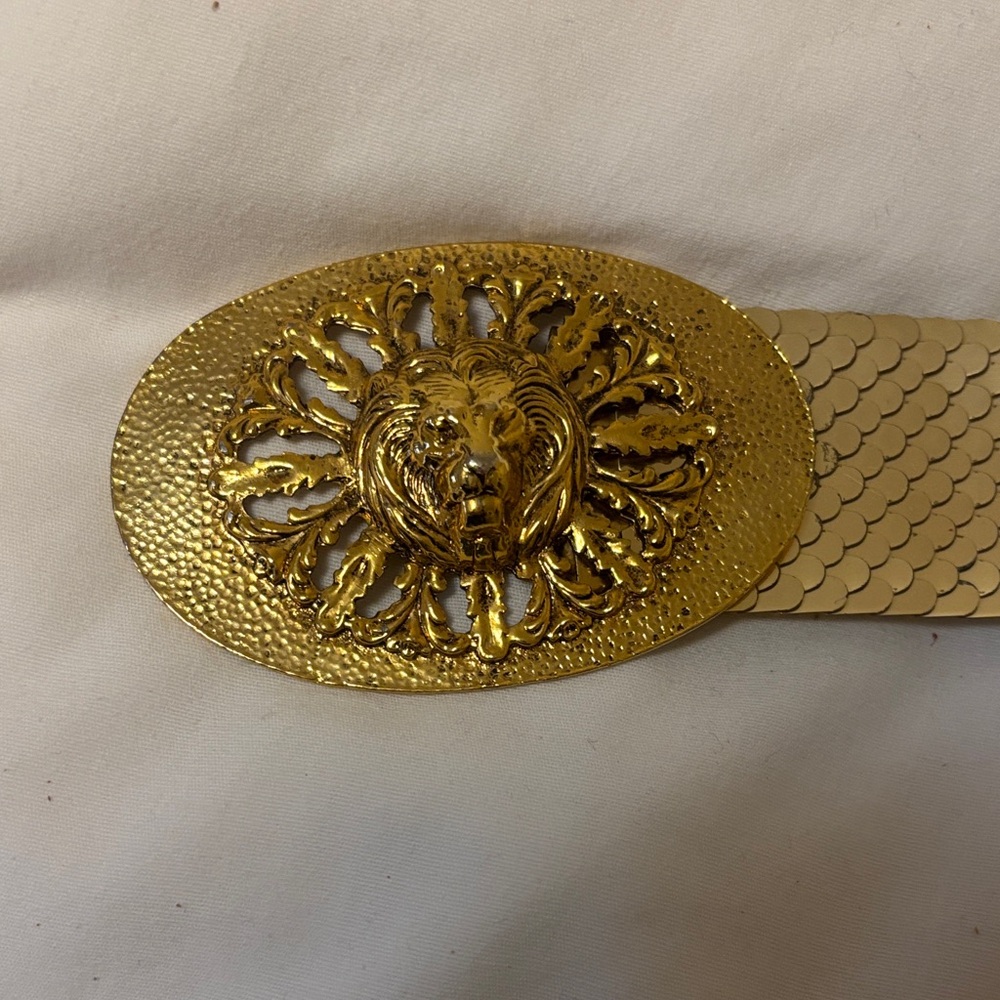 Gold Lion Medallion Waist Belt - Women Accessories
